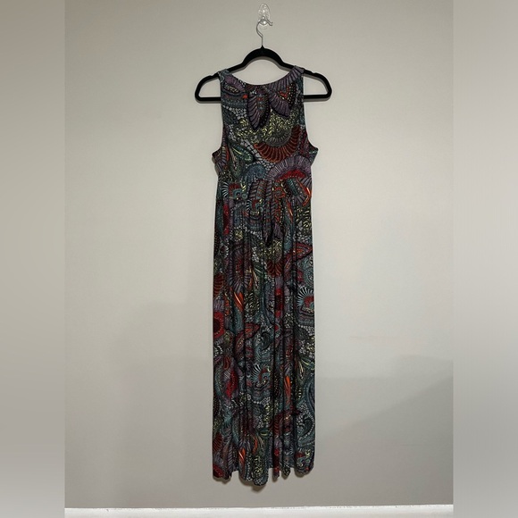 Soma Multicolored Sleeveless Maxi Dress Size Large Cruise Travel Stretch - Picture 2 of 5